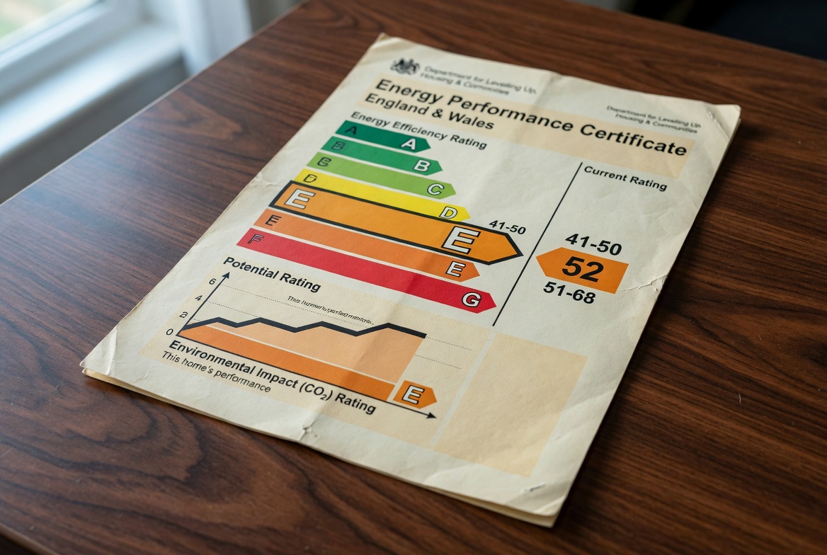 UK Energy Performance Certificate showing EPC rating for ECO4 eligibility