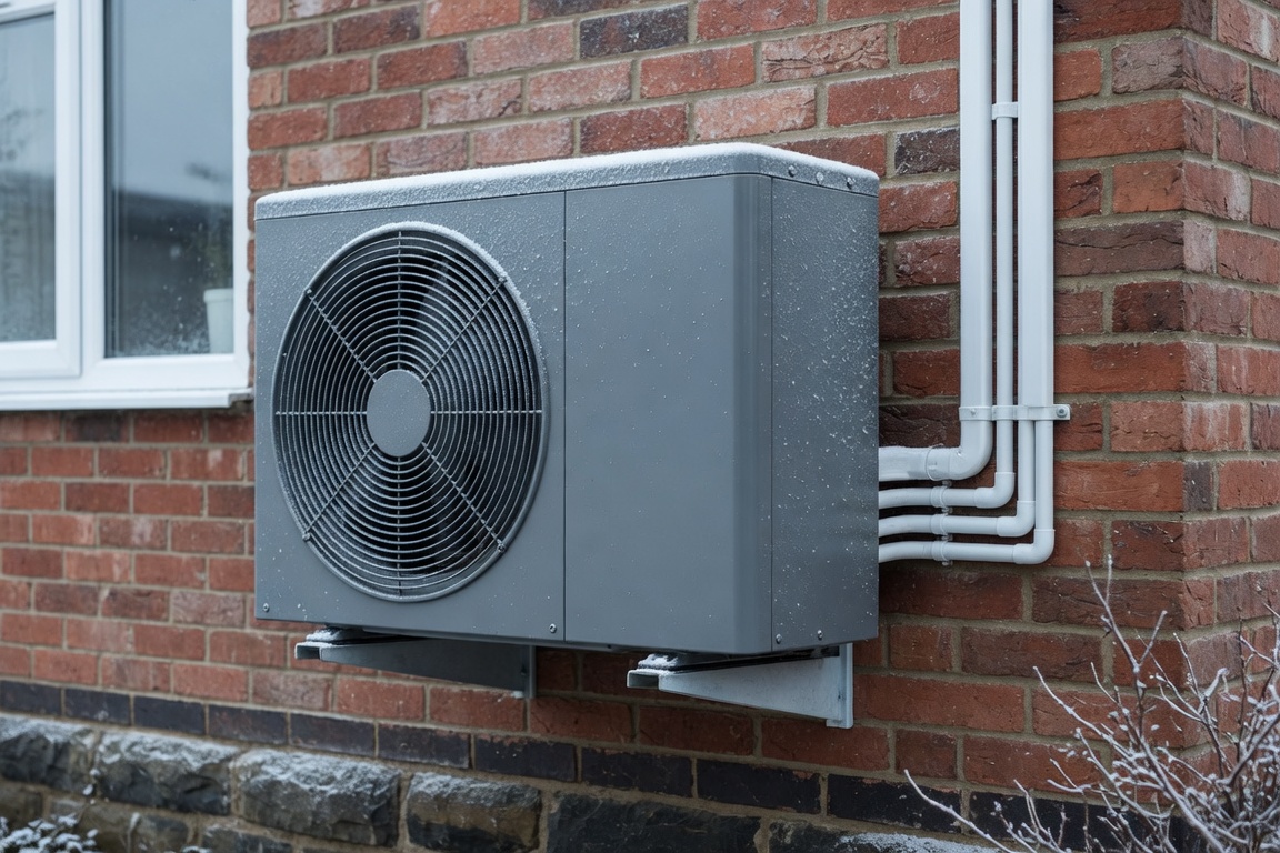 Air source heat pump running on Octopus Cosy tariff in a UK home in winter