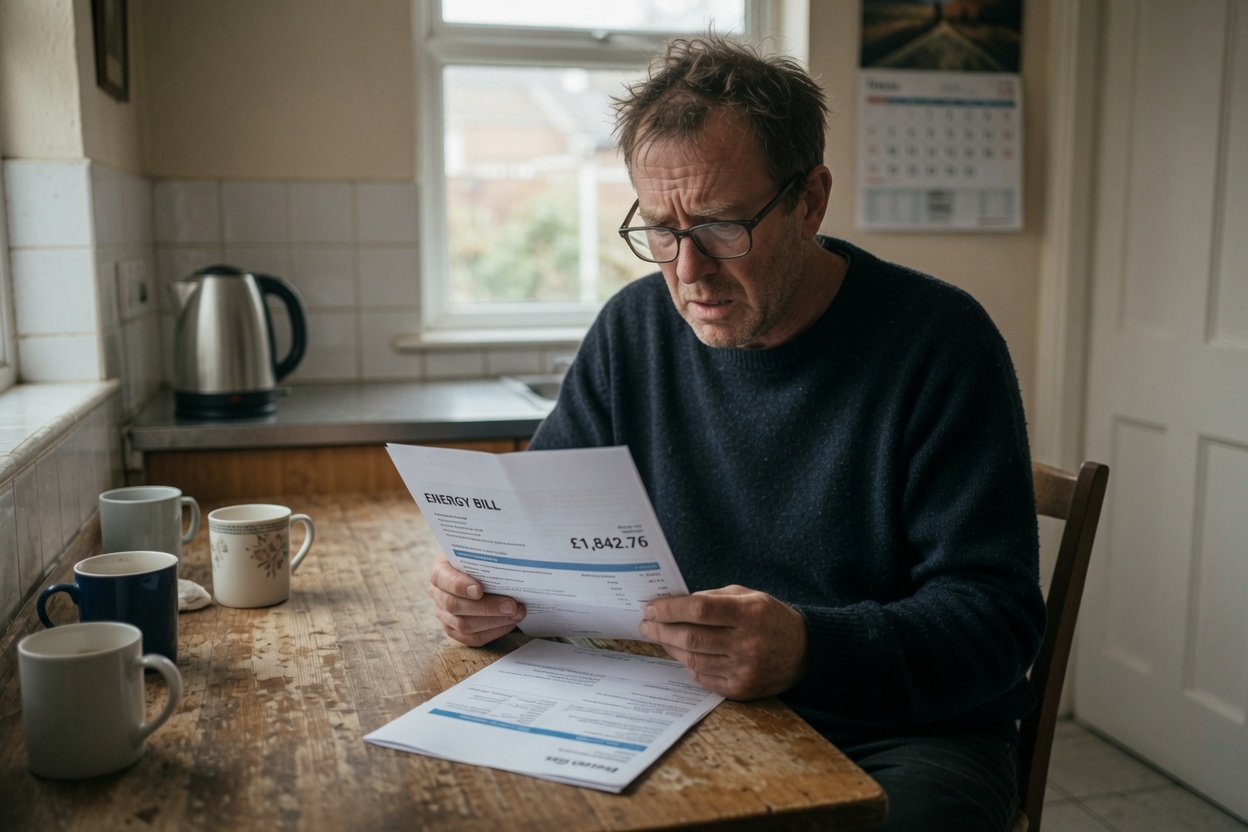 UK homeowner concerned about rising energy bills as Ofgem price cap rises in July 2026